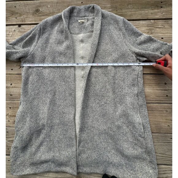EILEEN FISHER Organic Cotton Open-Front Cardigan Gray Textured Women's Sz XL - Picture 6 of 11